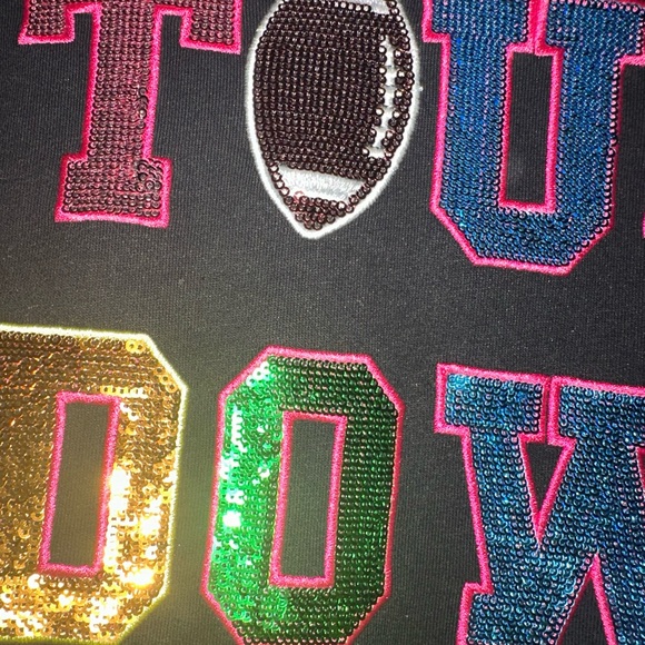 Touchdown football sequin sweatshirt Size Large - Picture 3 of 4